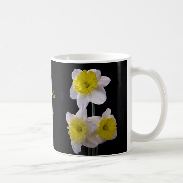 Yellow and White Daffodil Coffee Mug (Right)