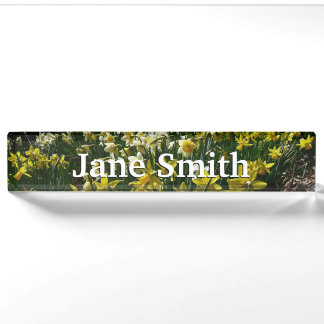 Yellow and White Daffodils Spring Flowers Nameplate