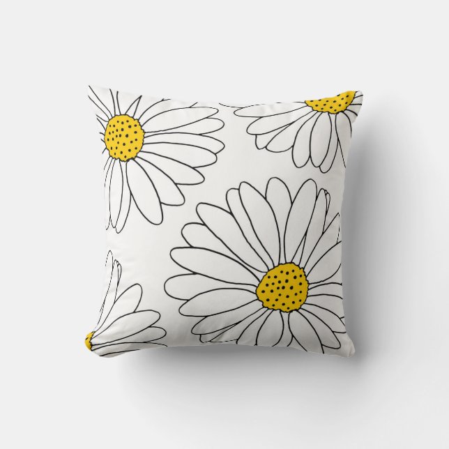 Yellow and White Daisies Cushion (Front)