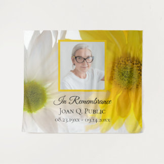 Yellow and White Daisies Funeral Memorial Tapestry