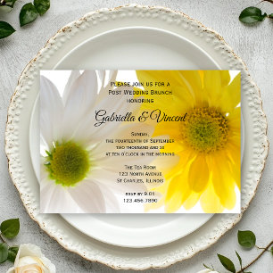 Yellow and White Daisies Post Wedding Brunch Invitation