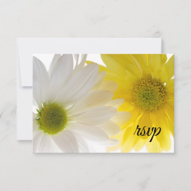 Yellow and White Daisies Wedding RSVP (Front)