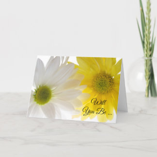 Yellow and White Daisies Will You Be My Bridesmaid Invitation