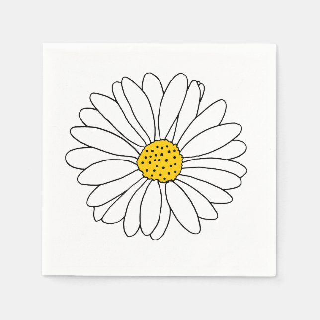 Yellow and White Daisy Napkin (Front)