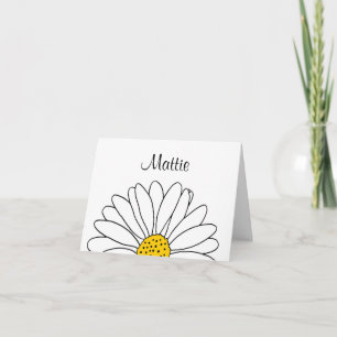 Yellow and White Daisy Note Card