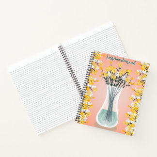 Yellow and White Floral design Notebook