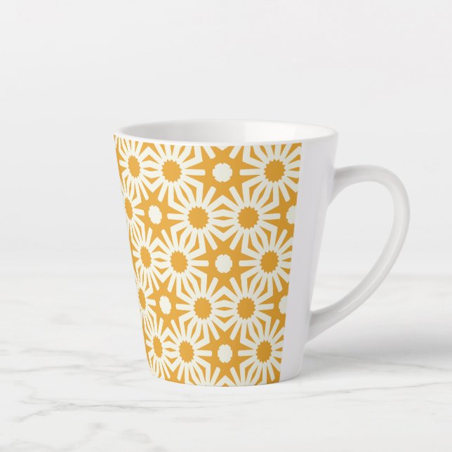 Yellow and White Flower Latte Mug (Right)