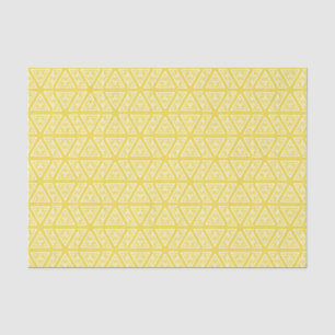 Yellow and White Geometric Aztec Pattern Tissue Paper