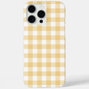 Yellow and White Gingham Check iPhone 16 Pro Max Case