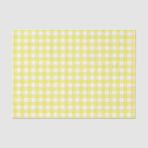 Yellow and White Gingham Design Tissue Paper