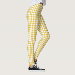 Yellow and White Gingham Leggings