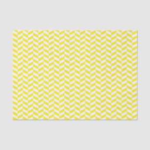 Yellow and White Herringbone Tissue Paper