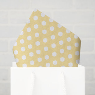 Yellow and White Honeycomb Pattern Tissue Paper