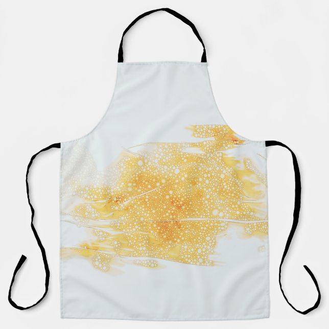 Yellow and white illustration apron (Front)