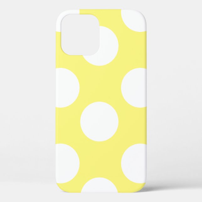 Yellow and White Large Polka Dot Phone Case (Back)