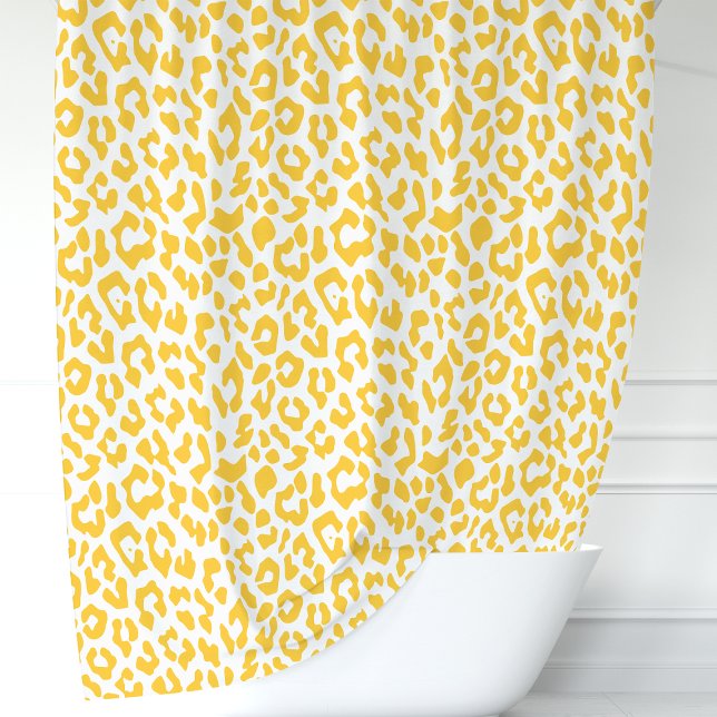 Yellow and White Leopard Shower Curtain (Creator Uploaded)
