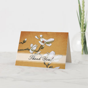 Yellow and White Magnolia Thank you Card