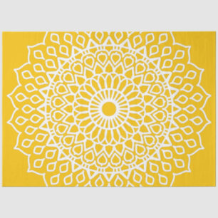 Yellow and White Mandala - Dans-lew in Honey Tissue Paper