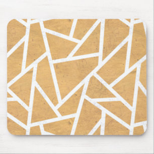 Yellow and white mosaic pattern mouse pad