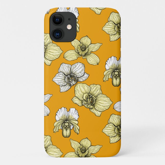 Yellow and white orchid flowers Case-Mate iPhone case (Back)