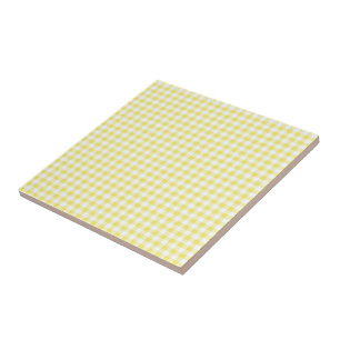 Yellow and White Plaid Checked - Customisable Tile