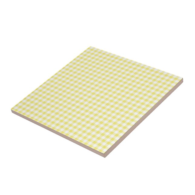 Yellow and White Plaid Checked - Customisable Tile (Side)