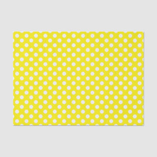 Yellow and White Polka Dots Tissue Paper
