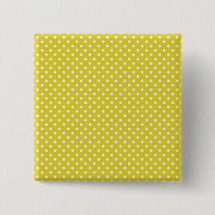 Yellow and White Polkadot 15 Cm Square Badge