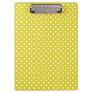 Yellow and White Polkadot Clipboard
