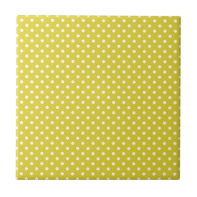 Yellow and White Polkadot Tile (Front)