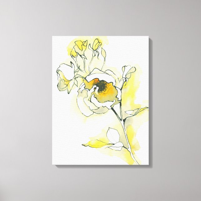 Yellow and White Roses Canvas Print (Front)