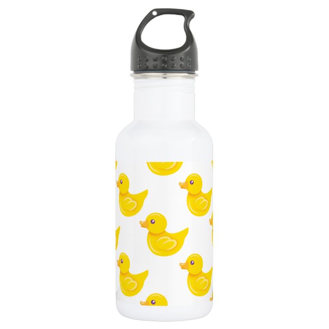 Yellow and White Rubber Duck, Ducky 532 Ml Water Bottle (Front)