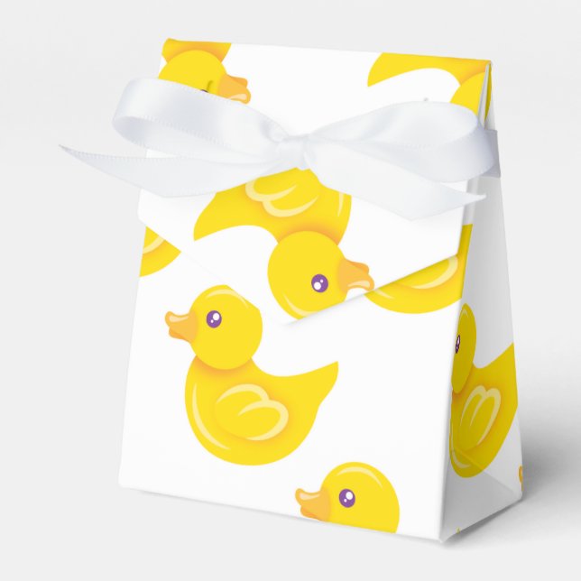 Yellow and White Rubber Duck, Ducky Favour Box (Front Side)