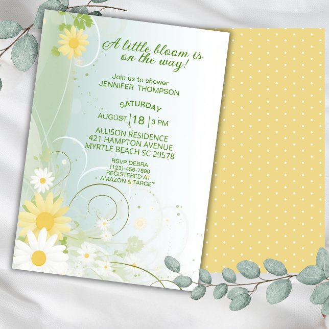 Yellow and White Spring Flowers Baby Shower   Invitation (Creator Uploaded)