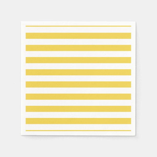 Yellow and White Stripe Pattern Napkin (Front)