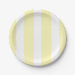 Yellow and White Striped Paper Plates