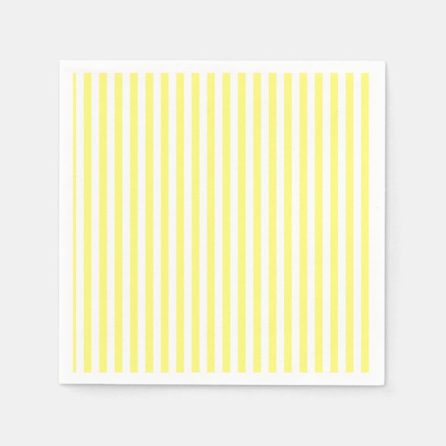 Yellow and White Striped Personalised Napkin (Front)