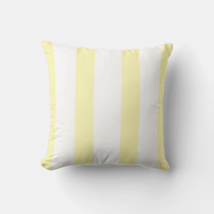 Yellow and White Striped Throw Pillow