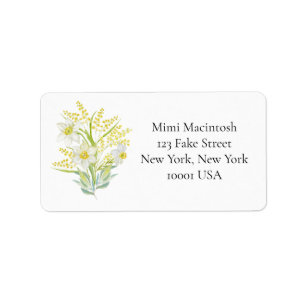 Yellow and White Summer Flowers Address Labels