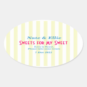 Yellow and white "sweets for my Sweet" Sticker