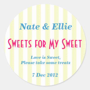 Yellow and white "sweets for my Sweet" Sticker