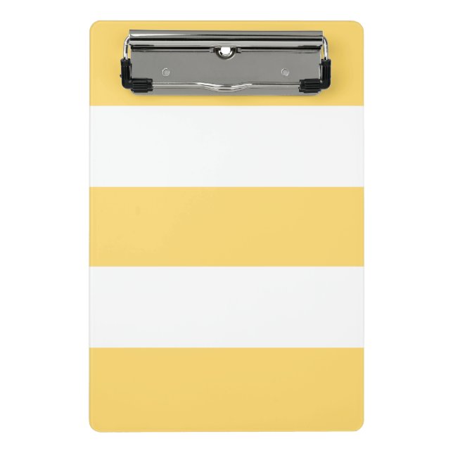 Yellow And White Vertikal Stripes  Mini Clipboard (Front)