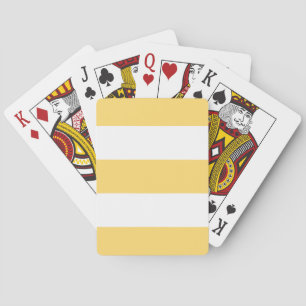 Yellow And White Vertikal Stripes Playing Cards