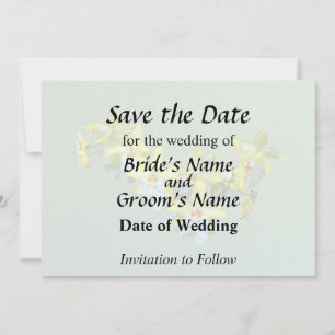 Yellow and White Vuylstekeara Orchids Heart Save The Date