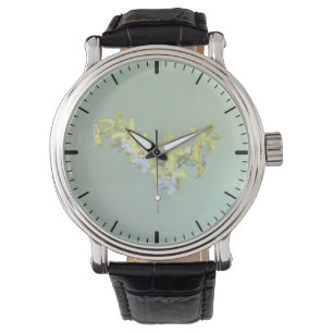 Yellow and White Vuylstekeara Orchids Heart Watch