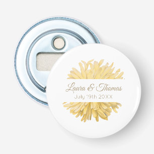 Yellow and White Wedding Bottle Opener