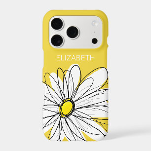 Yellow and White Whimsical Daisy with Custom Text