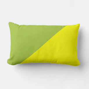 Yellow & Android green Solid Colour Background Lumbar Cushion