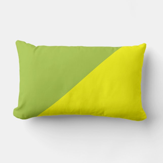 Yellow & Android green Solid Colour Background Lumbar Cushion (Front)