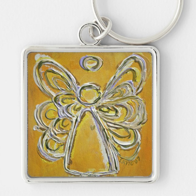 Yellow Angel Wings Keychain (Front)
